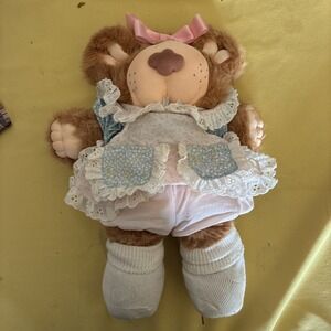Vintage Furskins Girl Bear Persimmon Designed by Xavier Roberts 1985 14"